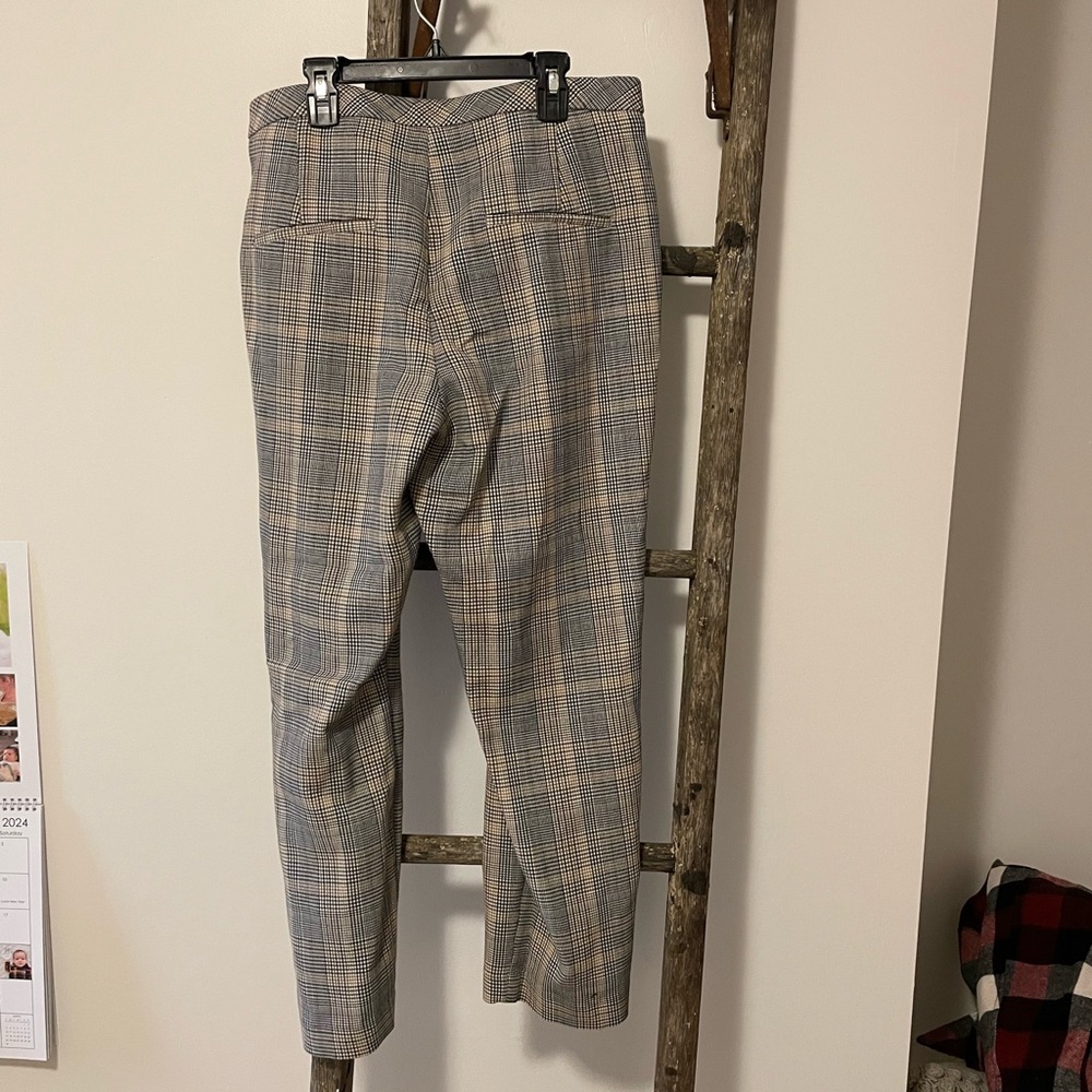 H&M Black/Tan Houndstooth Print Women’s Trousers - Picture 6 of 9